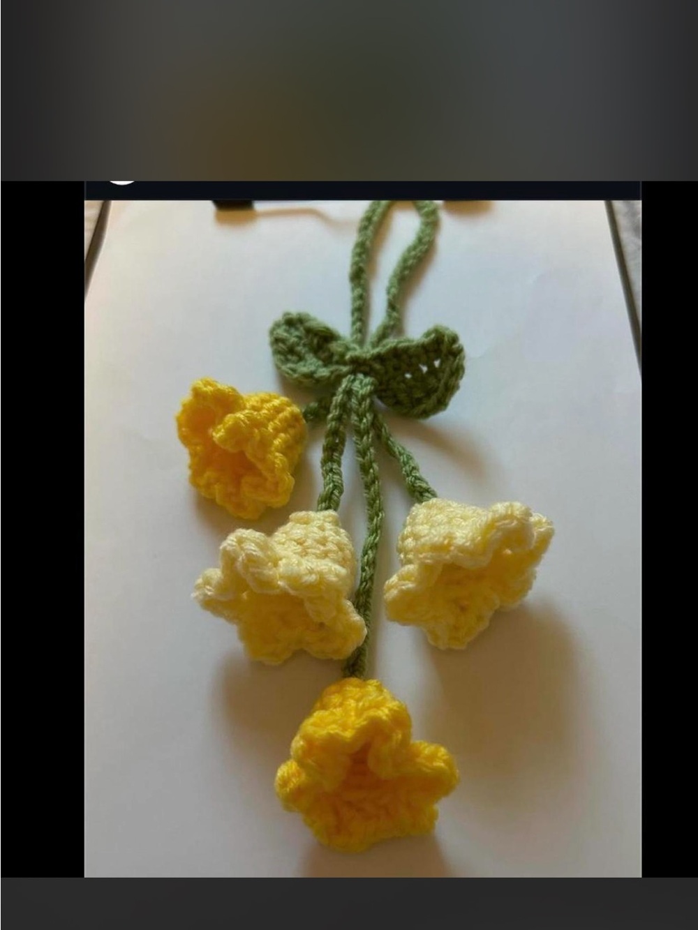 Handmade Yellow Crochet Flower car accessory